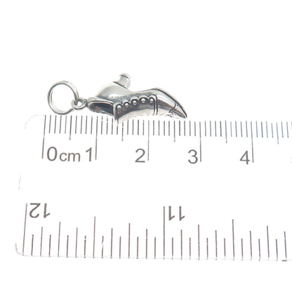 HAND & HAMMER 925 Sterling Silver Vintage Ladies Dancing Shoe Mini 3D Pendant