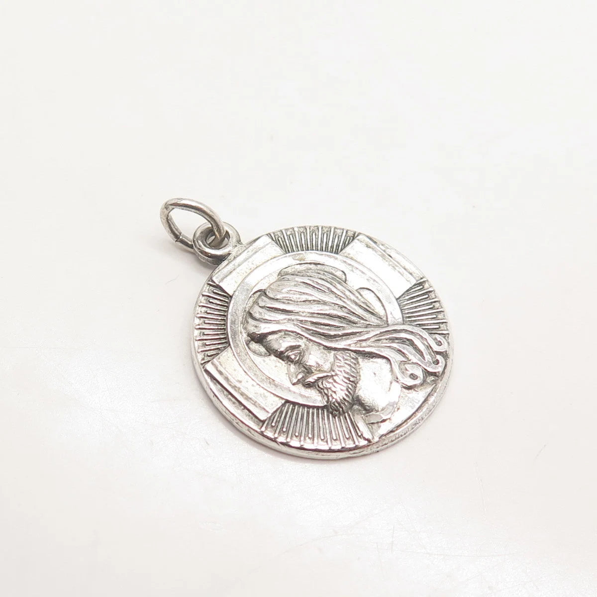 925 Sterling Silver Vintage Hayward Jesus Cross Religious Charm Pendant