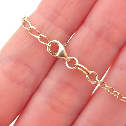 GioIelli Di Valenza 925 Sterling Gold Plated Italy Dangle Beads Necklace 16-18"