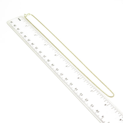 P. LUX 925 Sterling Silver Gold Plated Box Chain Necklace 16"