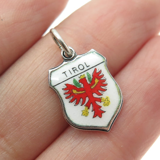 EHi 800 Silver Vintage Enamel Tirol Austria Minimalist Charm Pendant