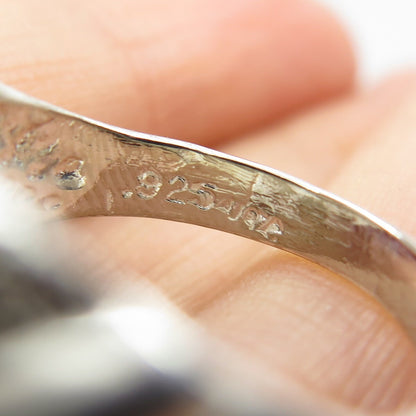 925 Sterling Silver Vintage Textured Ribbed Ring Size 8