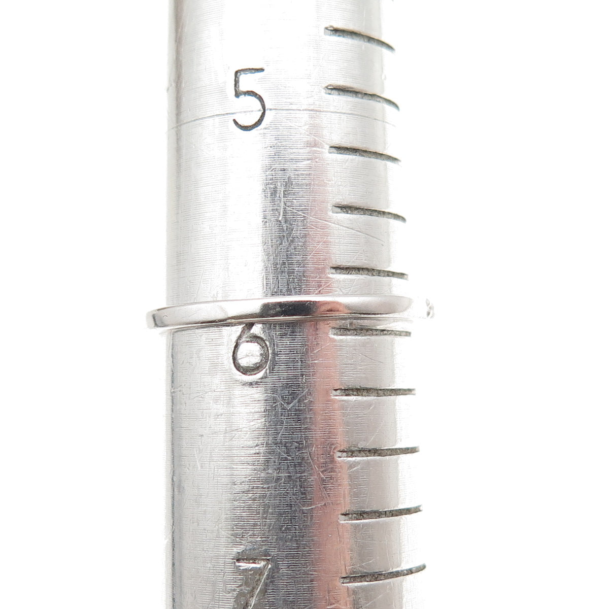 925 Sterling Silver Round-Cut C Z Half Eternity Stackable Band Ring Size 6