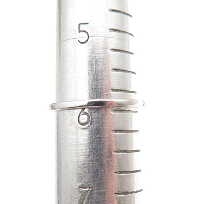 925 Sterling Silver Round-Cut C Z Half Eternity Stackable Band Ring Size 6