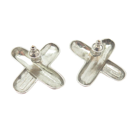 NR NANCY & RICE 925 Sterling Silver Vintage Letter "X" Initial Earrings