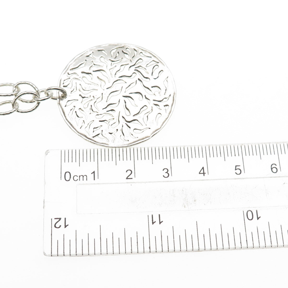 DIDAE 925 Sterling Silver Vintage Israel Real Pearl Floral Chain Necklace 16"