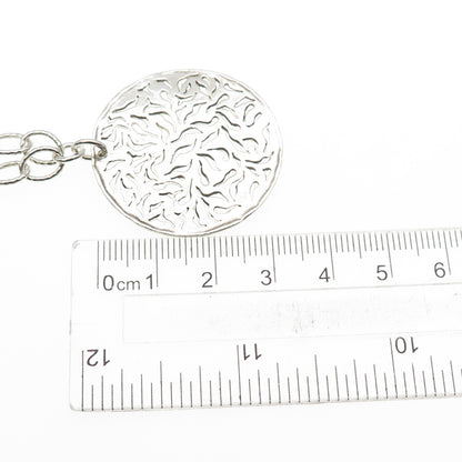 DIDAE 925 Sterling Silver Vintage Israel Real Pearl Floral Chain Necklace 16"