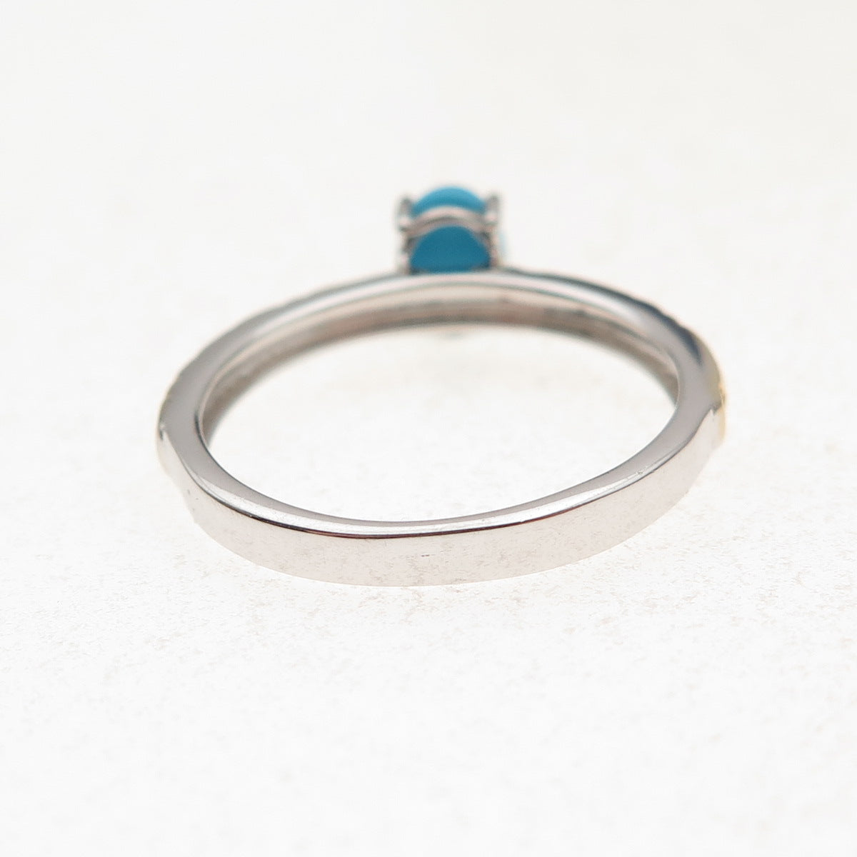 Chuck Clemency 925 Sterling 2-Tone Real Sleeping Beauty Turquoise Ring Size 8.25