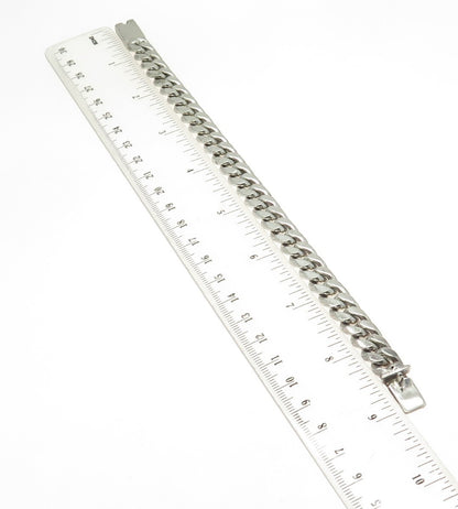 925 Sterling Silver Vintage Mexico Solid 50.8g Cuban Link Bracelet 8"