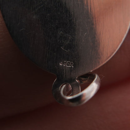 925 Sterling Silver Vintage Engraved Jesus Oval Tag Charm Pendant