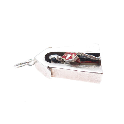 925 Sterling Silver Vintage Enamel Royal Guard 3D Charm Pendant
