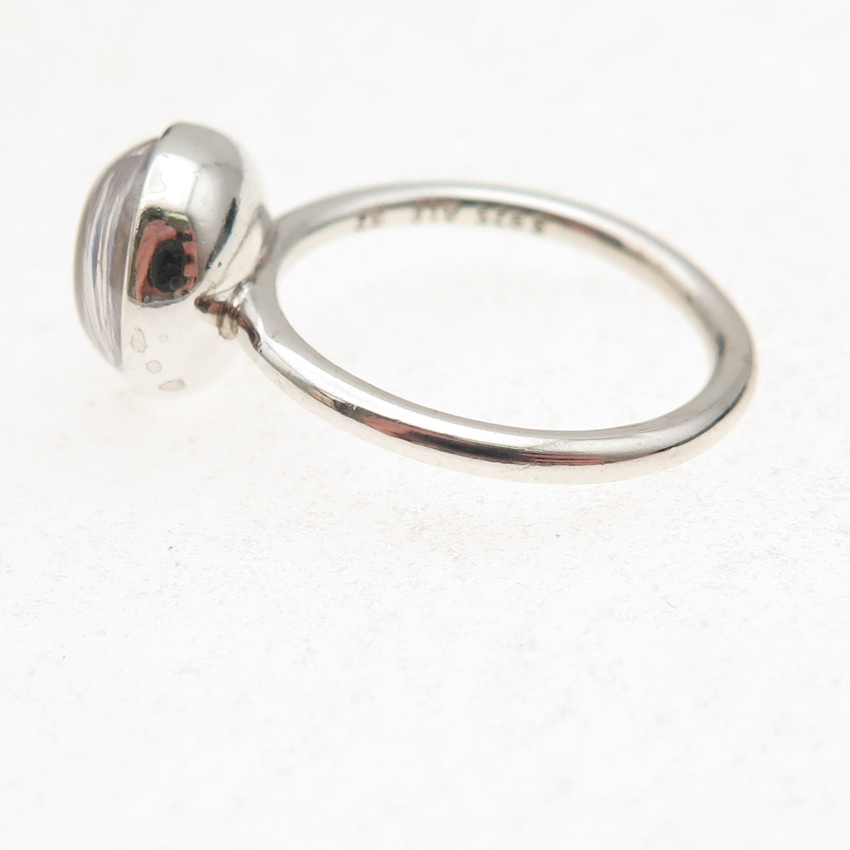 Pandora 925 Sterling Silver Clear Crystal Poetic Droplet Ring Size 6