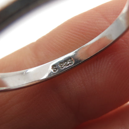 925 Sterling Silver Round-Cut C Z Bow Oxidized Ring Size 9.25