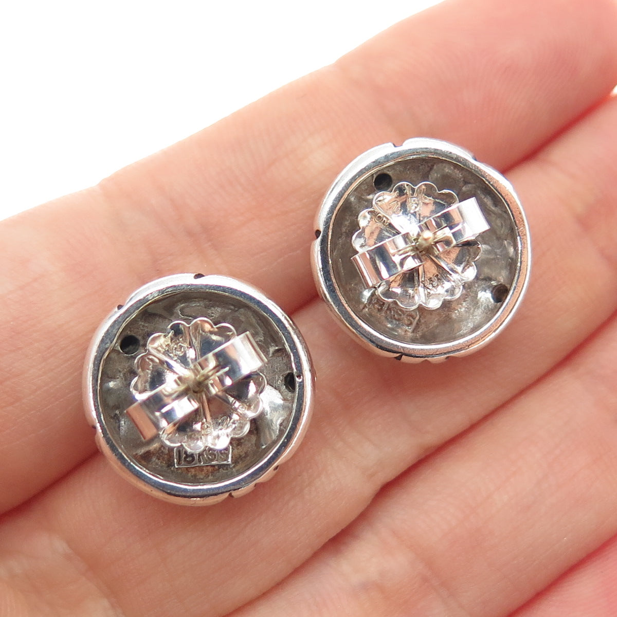 John Atencio 18K Gold 925 Sterling Vintage Real Lemon Citrine Modernist Earrings