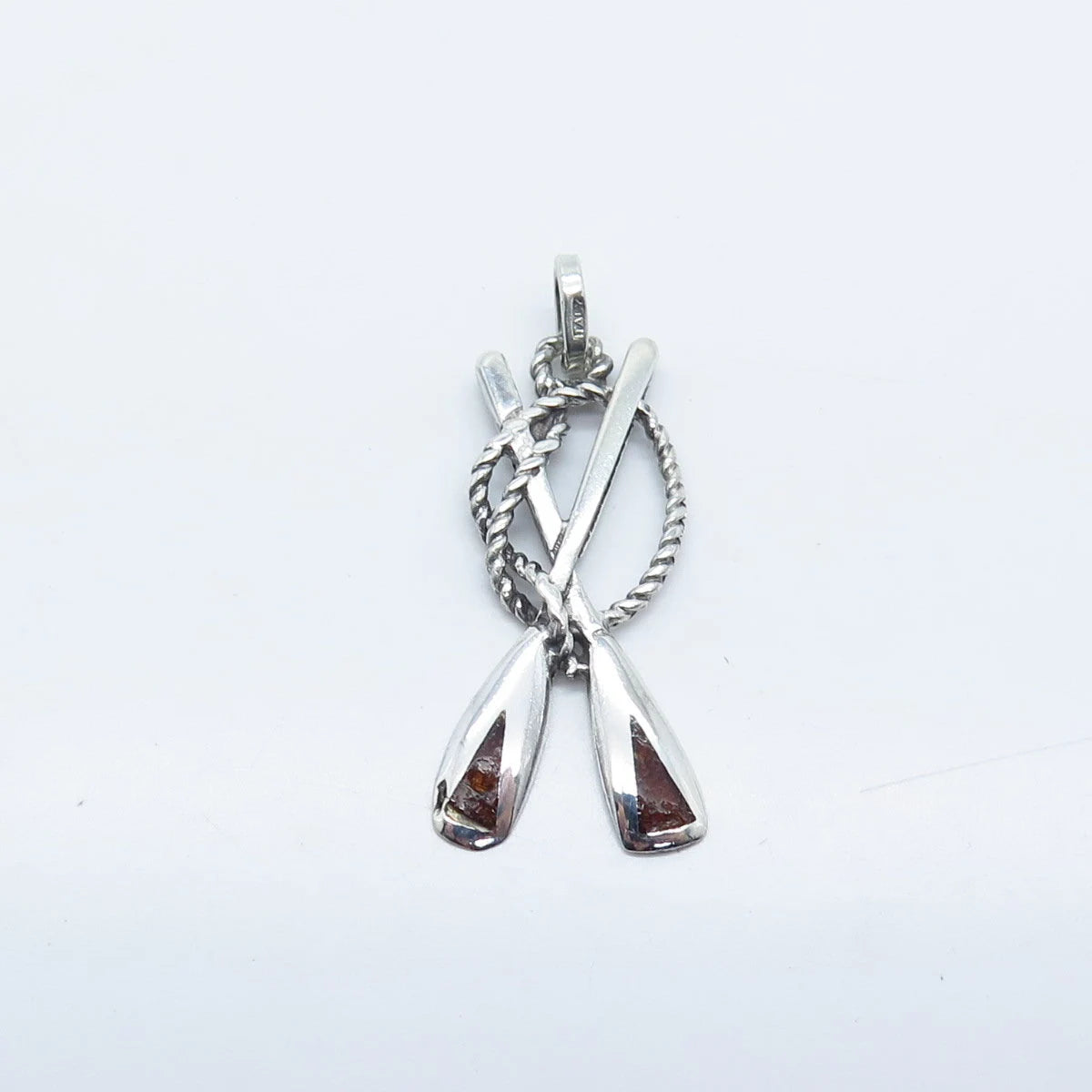 925 Sterling Silver Vintage Italy Enamel Modernist Pendant