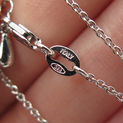 925 Sterling Silver Multi-Cut C Z Horse Bit Stirrup Cable Chain Necklace 16-18"