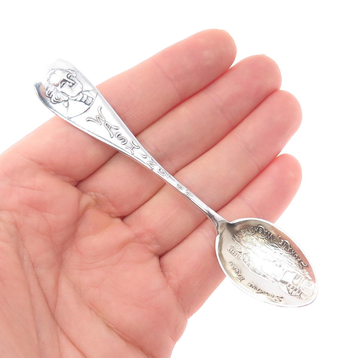 JOSEPH MAYER Sterling Antique Art Deco Washington States & Cities Coffee Spoon