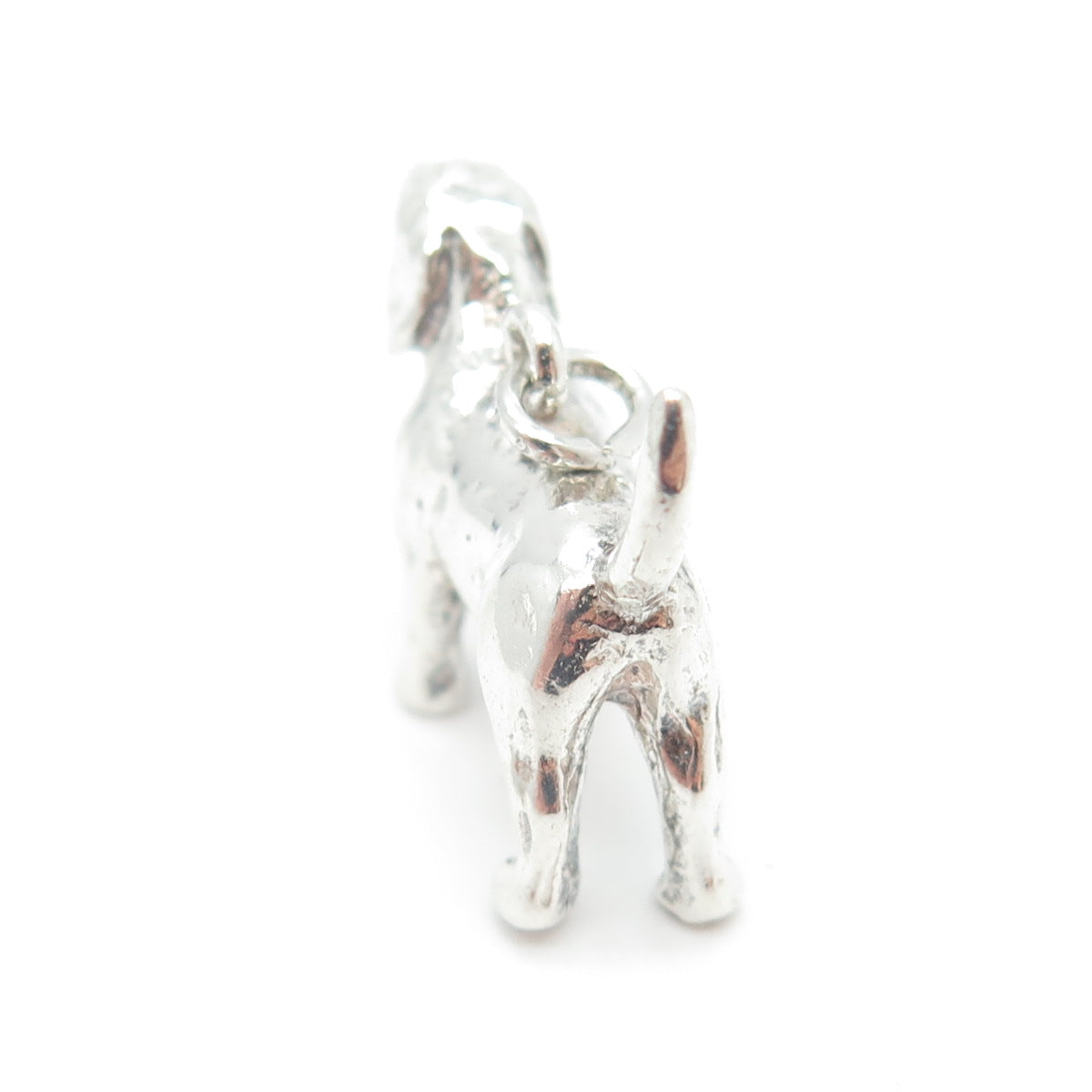 925 Sterling Silver Antique Art Deco Dog Minimalist 3D Charm Pendant