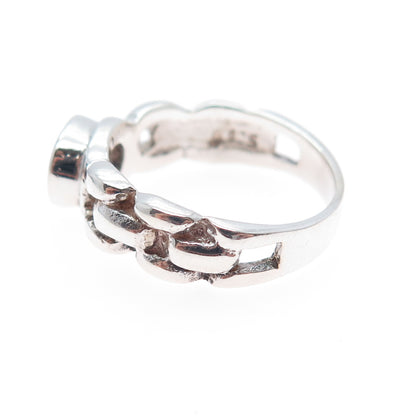 JACKSON HOLE 925 Sterling Silver Oval-Cut C Z Panther Link Ring Size 8