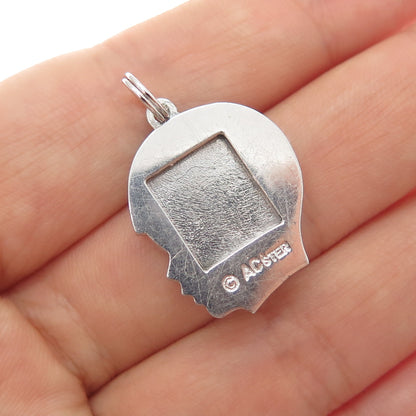 ALICE CAVINESS 925 Sterling Silver Vintage Boy Profile Charm Pendant