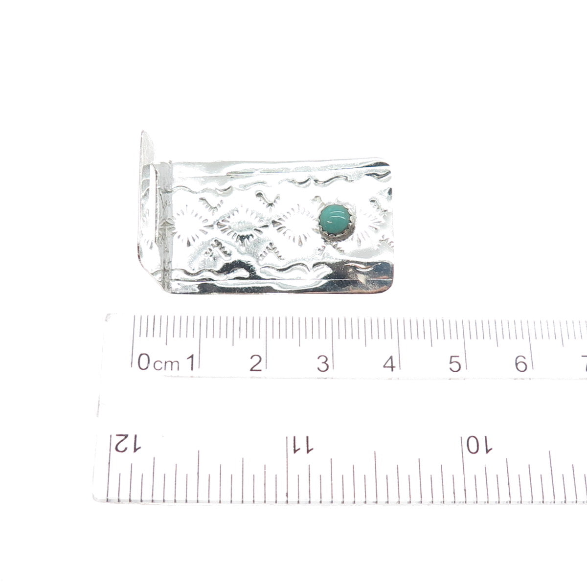 ORVILLE WRIGHT Old Pawn Sterling Silver Vintage Turquoise Snake Eye Pin Brooch