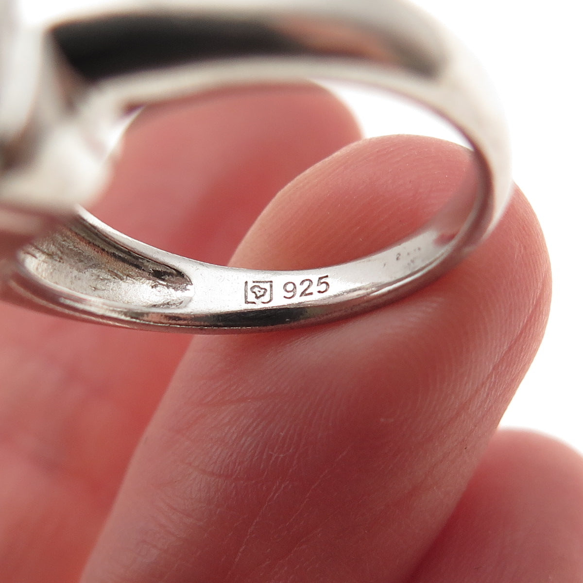 Michelle Albala 925 Sterling Silver Vintage Real Quartz Modernist Ring Size 6.25