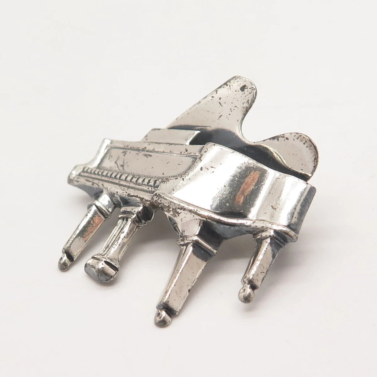 925 Sterling Silver Vintage Beau Grand Piano Pin Brooch