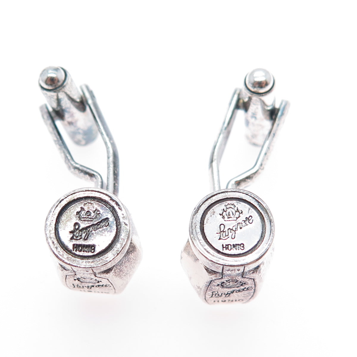 925 Sterling Silver Vintage Germany Langnese Honig Honey Oxidized Cufflinks