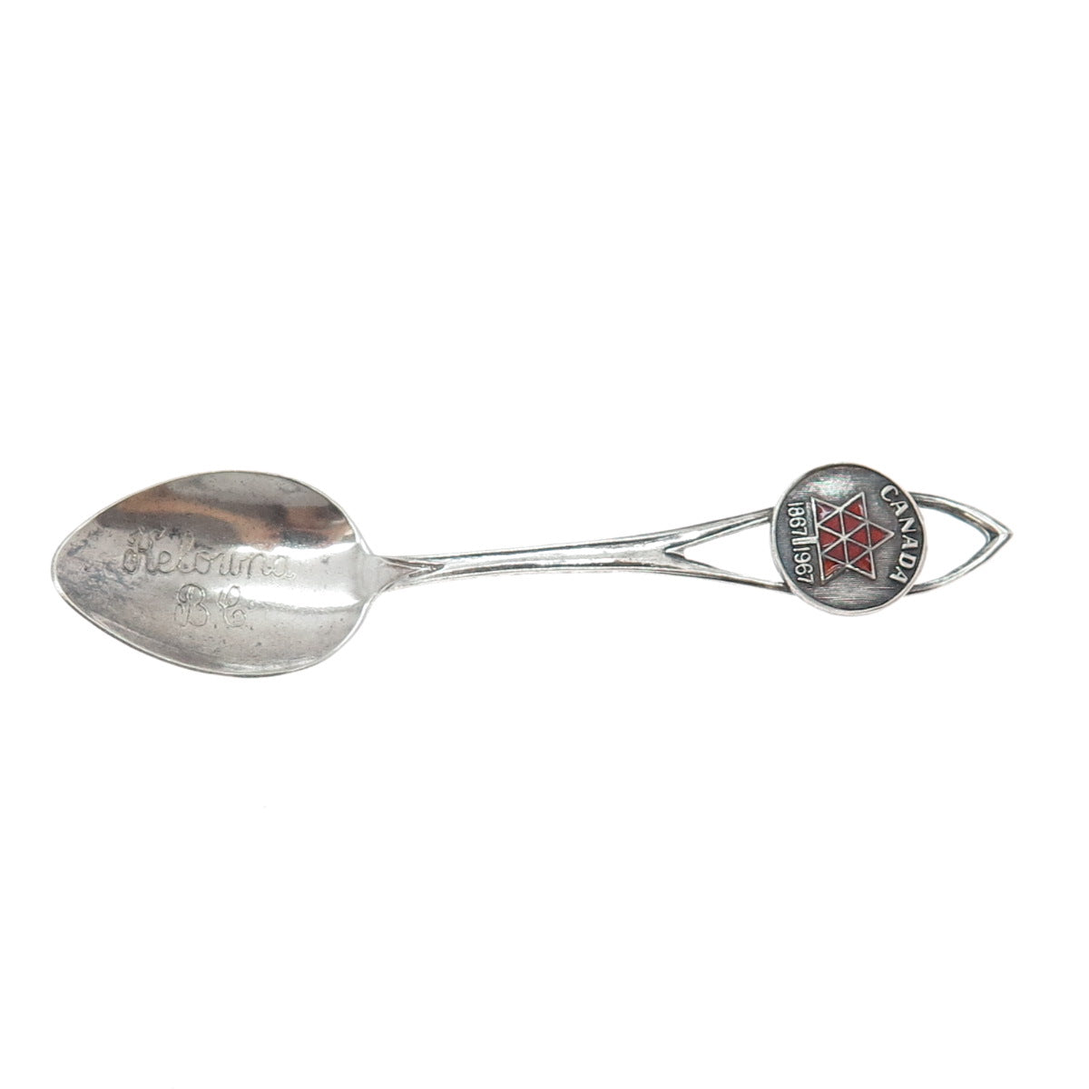 BREADNER CO. 925 Sterling Silver Vintage Enamel Canada 1867 - 1967 Coffee Spoon
