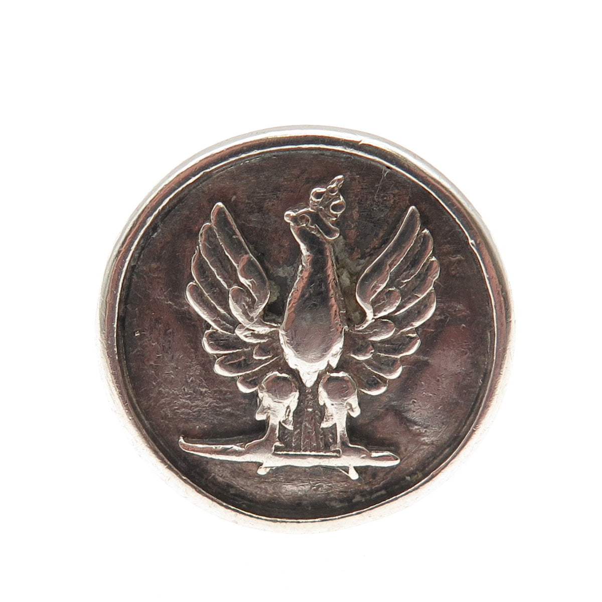 925 Sterling Silver Vintage Coat of Arms of Poland Signet Ring Size 11.5