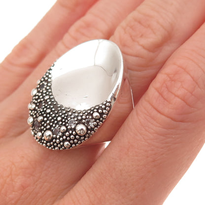 Michael Dawkins 925 Sterling Silver Real White Topaz Starry Night Ring Size 6.5