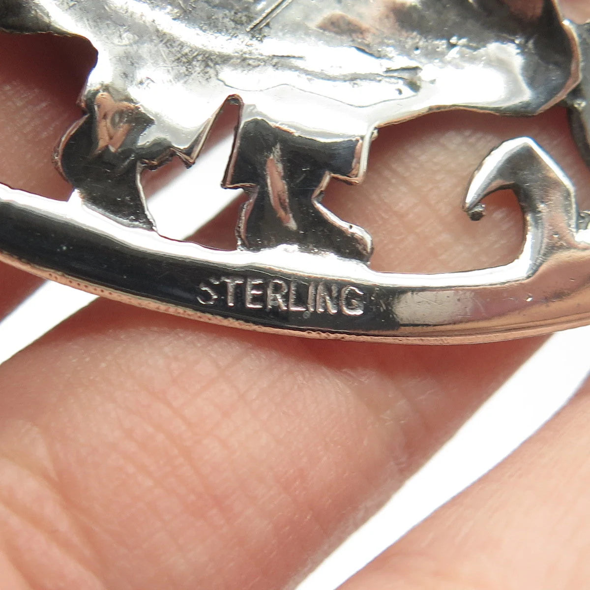 925 Sterling Silver Vintage Girl & Floral Pin Brooch