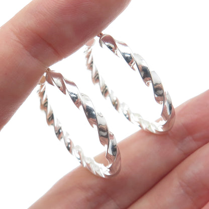 925 Sterling Silver 30mm Twisted Hoop Earrings