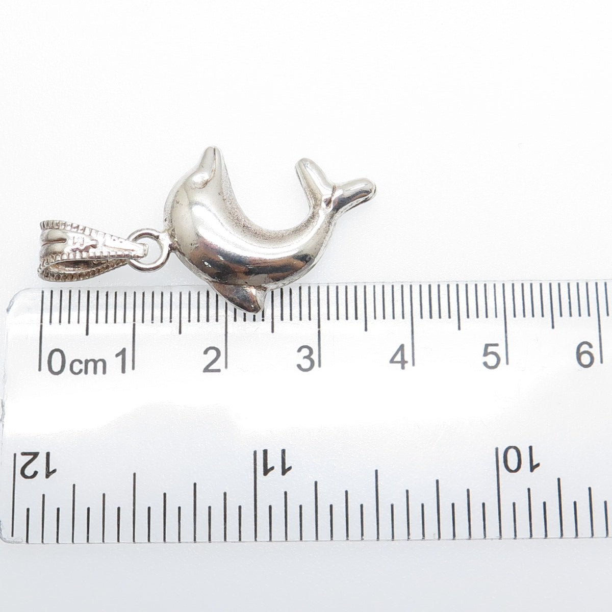 950 Silver Vintage Friendly Dolphin Charm Pendant