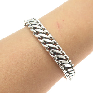 925 Sterling Silver Vintage Wheat Link Bracelet 8.5"