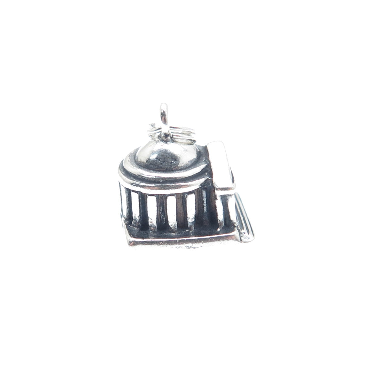 SHUBE Sterling Silver Vintage Thomas Jefferson Memorial Mini 3D Charm Pendant