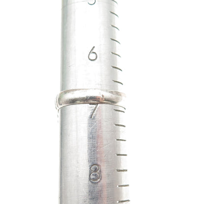 925 Sterling Silver Vintage Real Black Onyx Southwestern Oxidized Ring Size 7