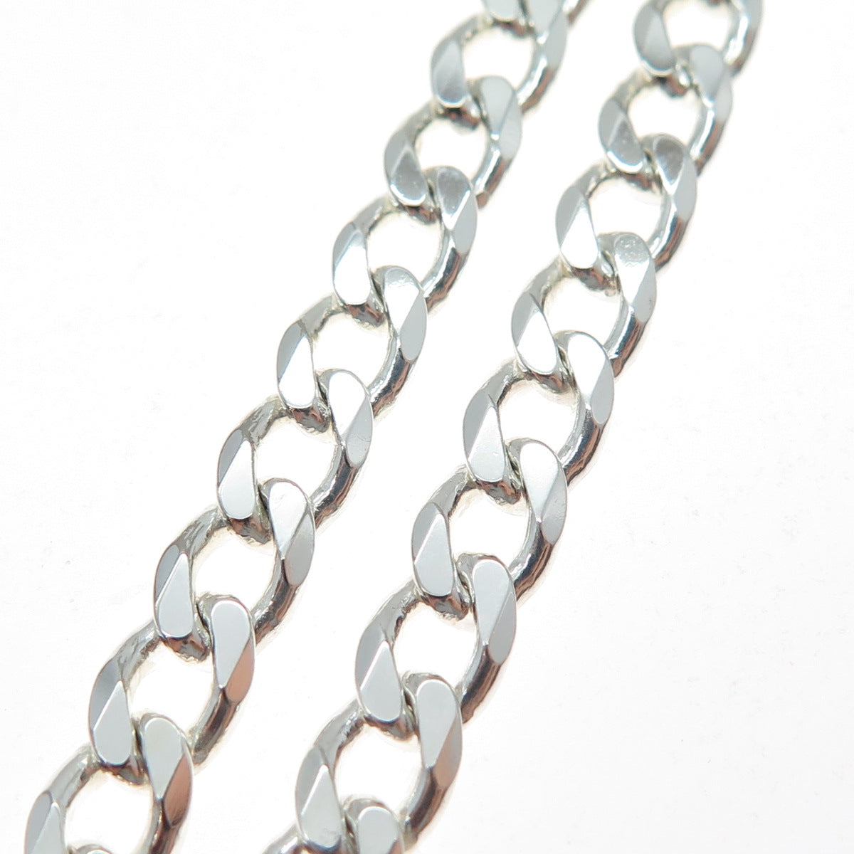 925 Sterling Silver Vintage Italy Curb Chain Necklace 20"