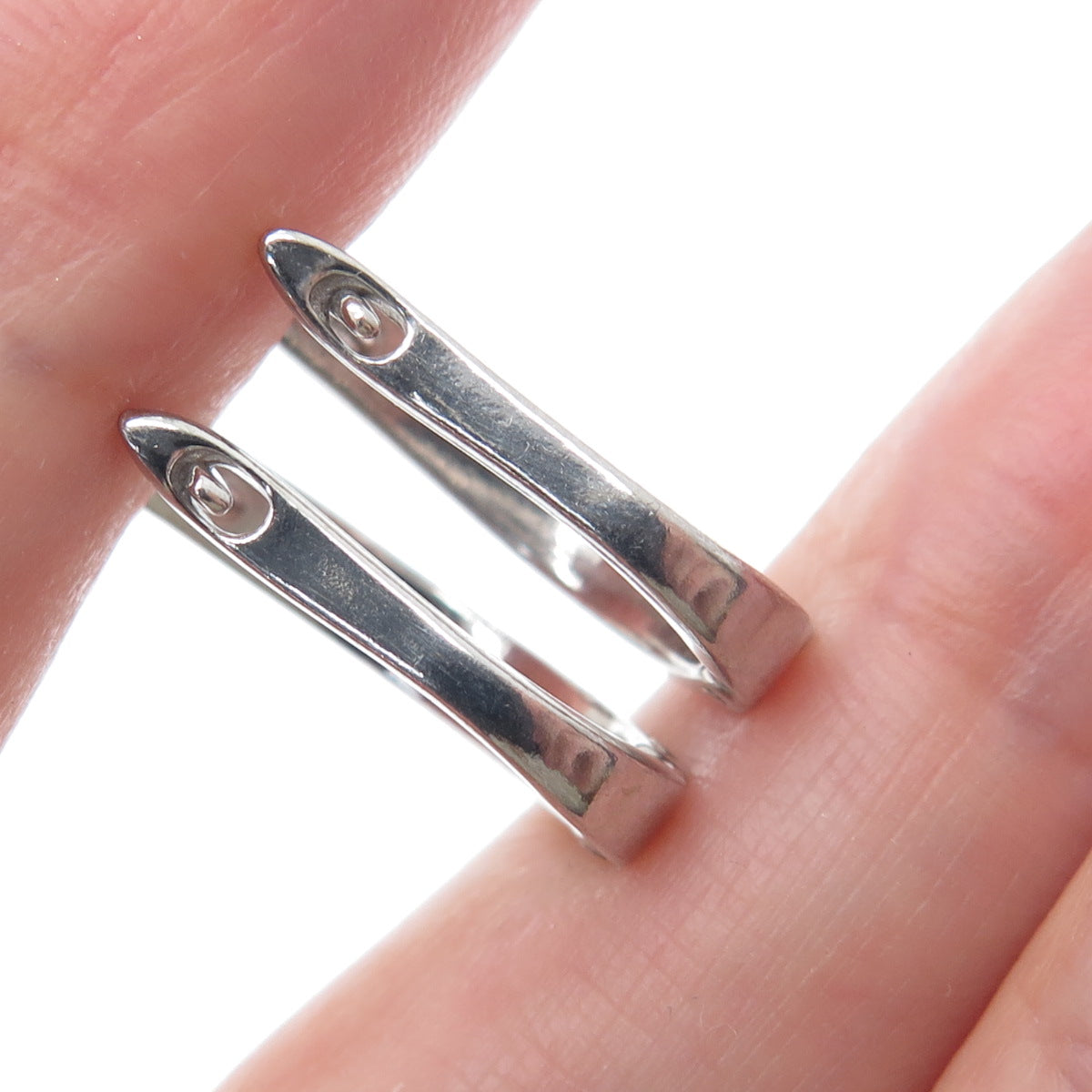 925 Sterling Silver Diamond-Illusion Hoop Earrings