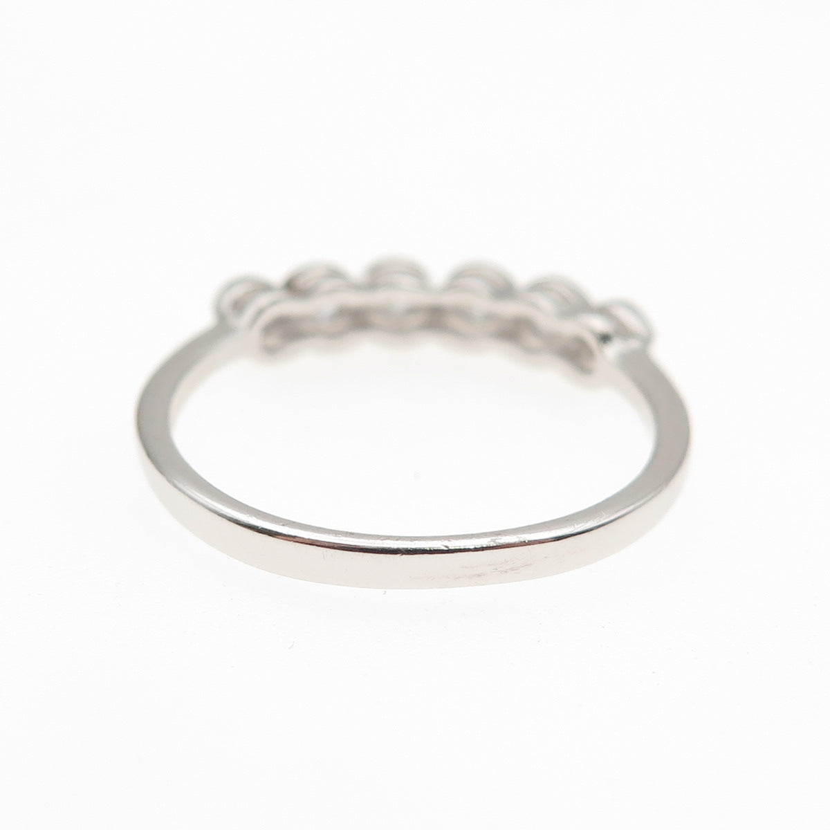 925 Sterling Silver Round-Cut C Z Half Eternity Band Ring Size 7.25