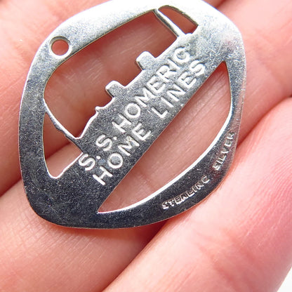 925 Sterling Silver Vintage S S Homeric White Star Line Pendant