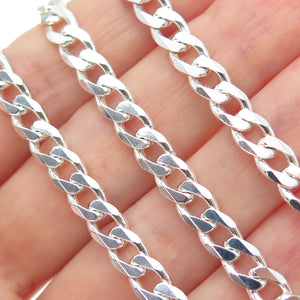 925 Sterling Silver Vintage Italy Curb Chain Necklace 20"