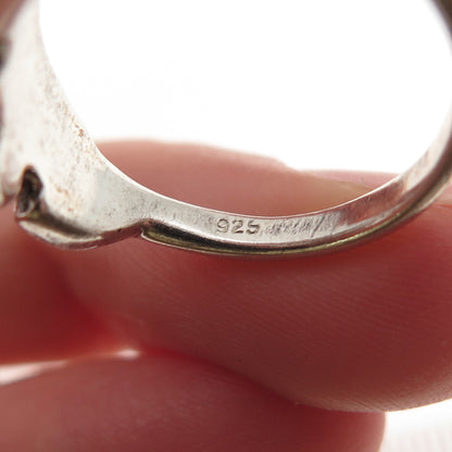 925 Sterling Silver Vintage Elephant Couple Oxidized Ring Size 7