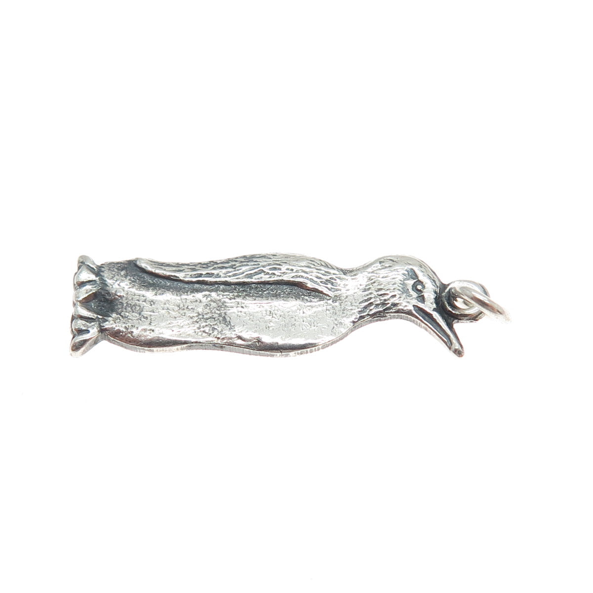 925 Sterling Silver Vintage Pinguin Oxidized Charm Pendant