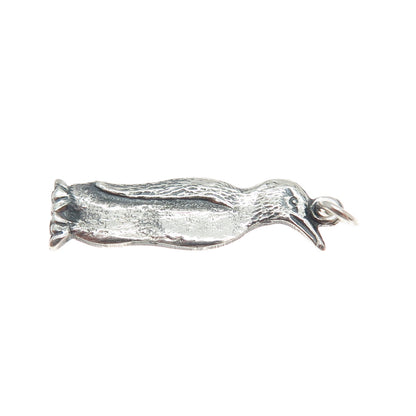925 Sterling Silver Vintage Pinguin Oxidized Charm Pendant