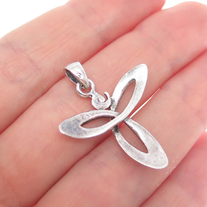 925 Sterling Silver Vintage Celtic Trinity Oxidized Charm Pendant