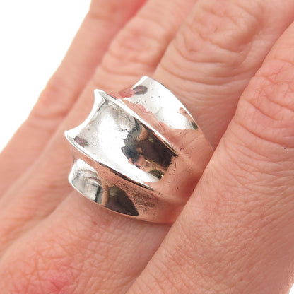 925 Sterling Silver Vintage Modernist Oxidized Ring Size 6.5