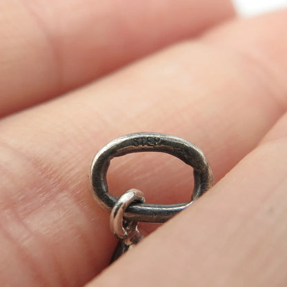925 Sterling Silver Vintage Ribbed Triangle Pendant