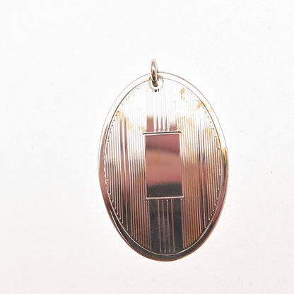 925 Sterling Silver Vintage Engravable Oval Tag Charm Pendant