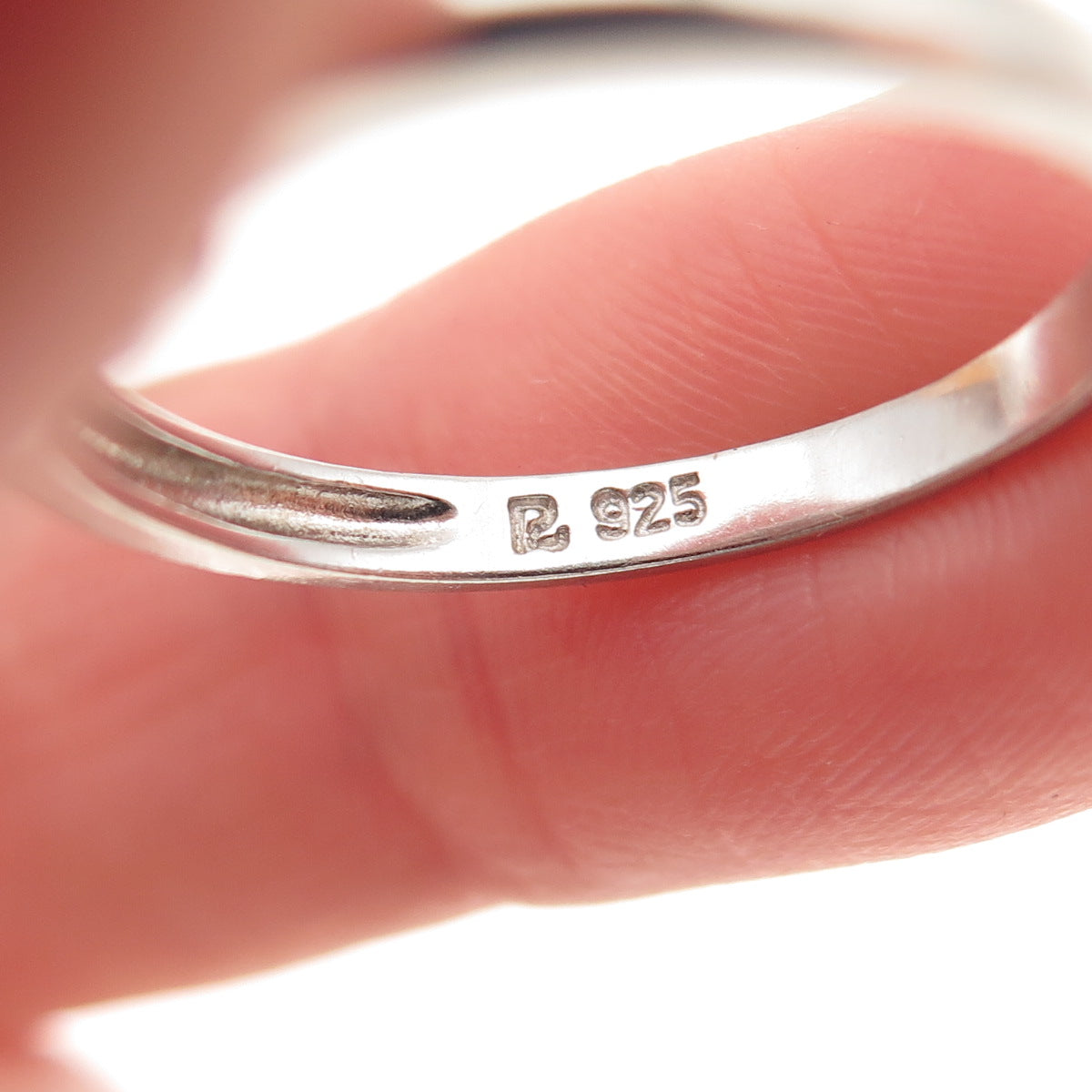 Ross Simons 925 Sterling Silver Vintage Real Emerald-Cut Blue Topaz Ring Size 8